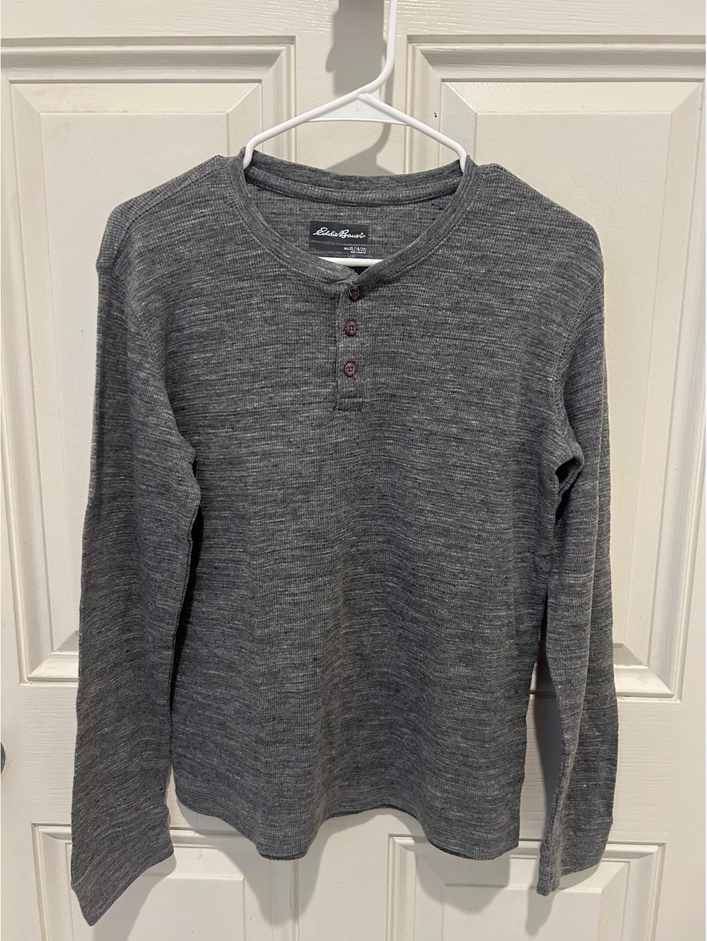 Eddie Bauer Kids XL Gray Thermal Henley Shirt